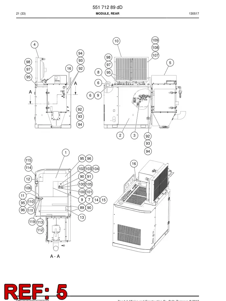 55166816b 551 668 16b Collector, Dust - Sandvik Technical Drawing