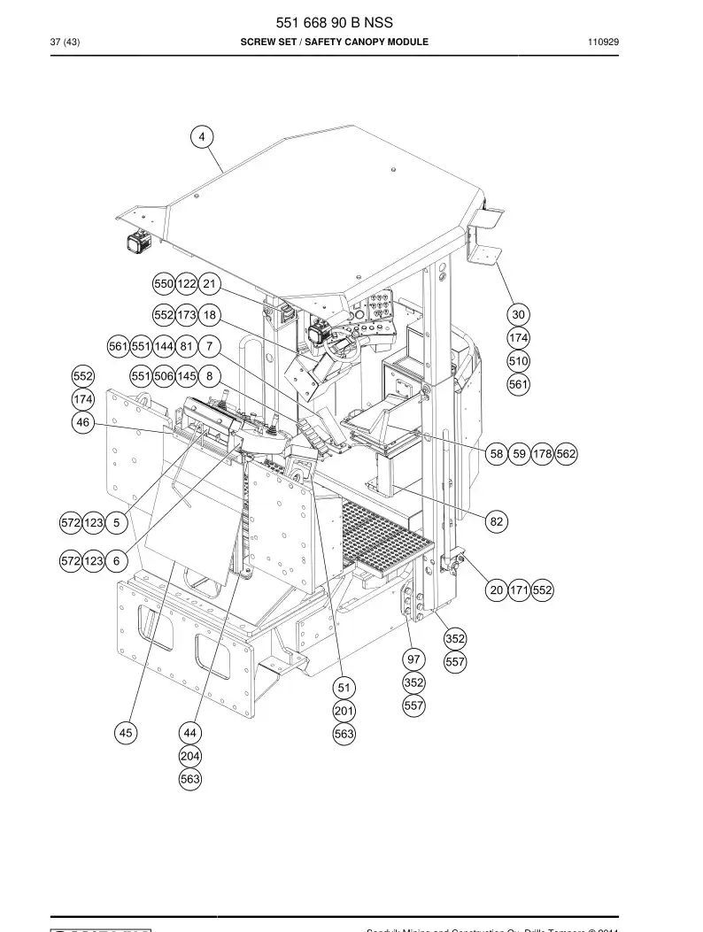 55166890 551 668 90 Screw set - Sandvik Technical Drawing