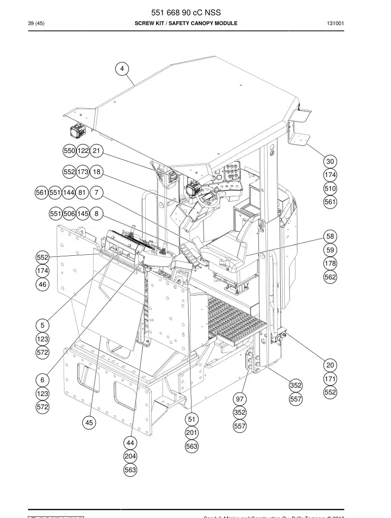 55166890c 551 668 90c Screw Kit - Sandvik Technical Drawing