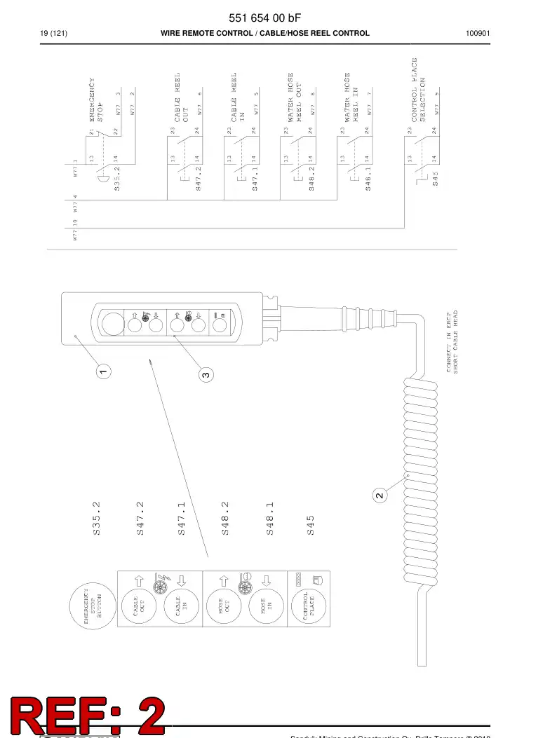 55167007a 551 670 07a Cable - Sandvik Technical Drawing