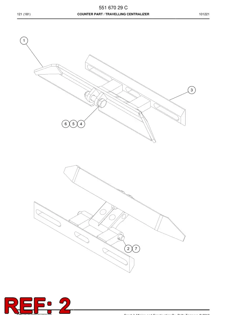 55167042 551 670 42 Plate - Sandvik Technical Drawing