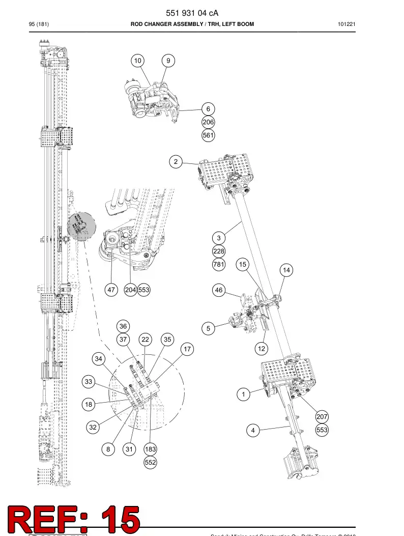 55167051 551 670 51 KNOB - Sandvik Technical Drawing