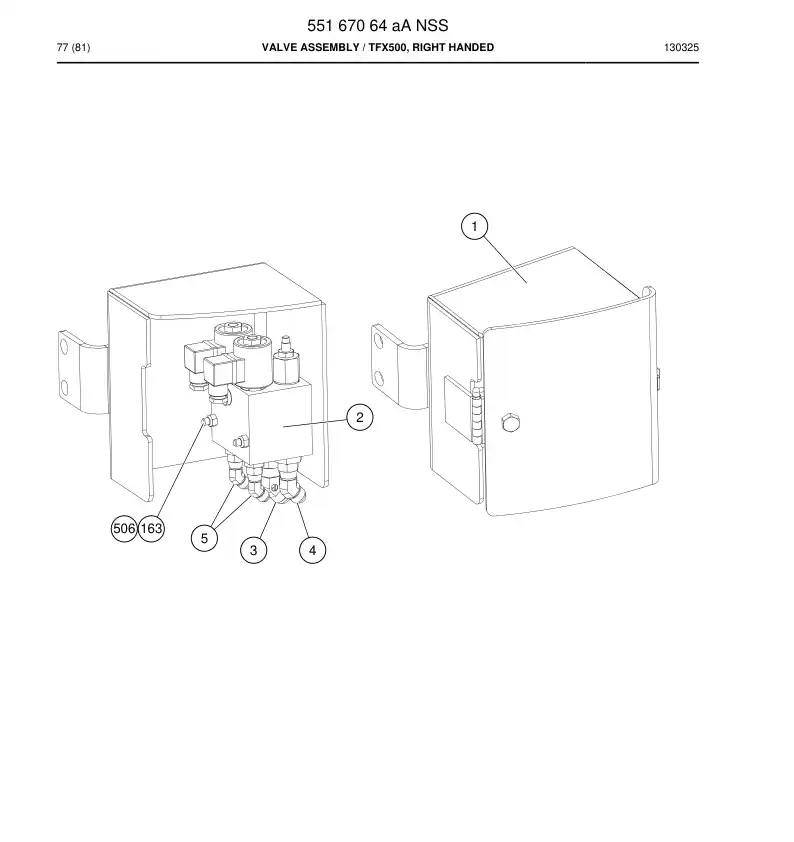 55167064a 551 670 64a Valve Assembly - Sandvik Technical Drawing