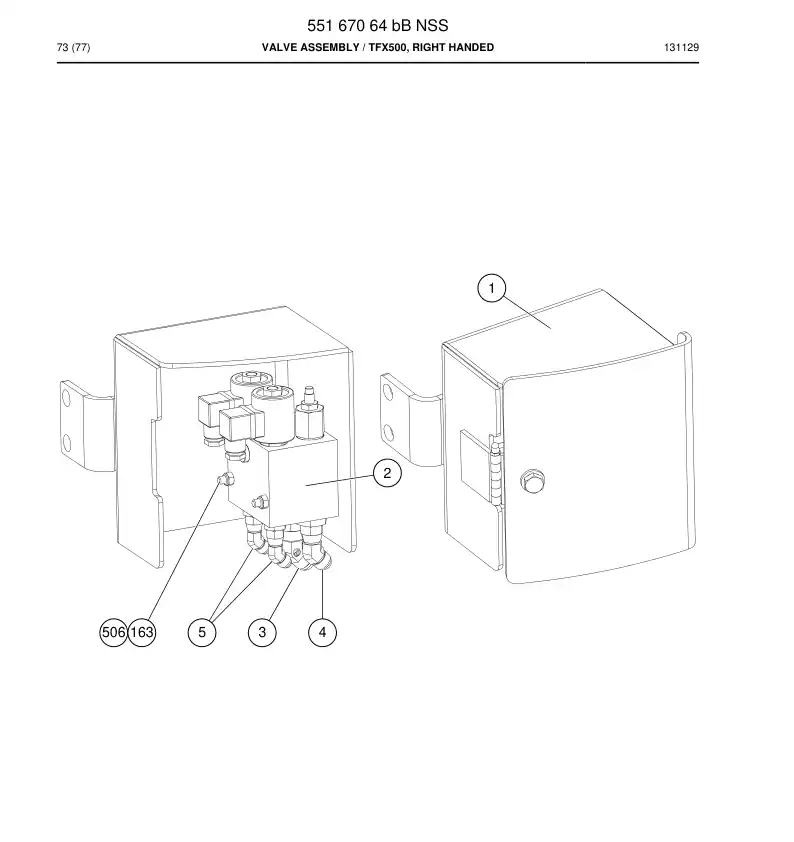 55167064b 551 670 64b Valve Assembly - Sandvik Technical Drawing