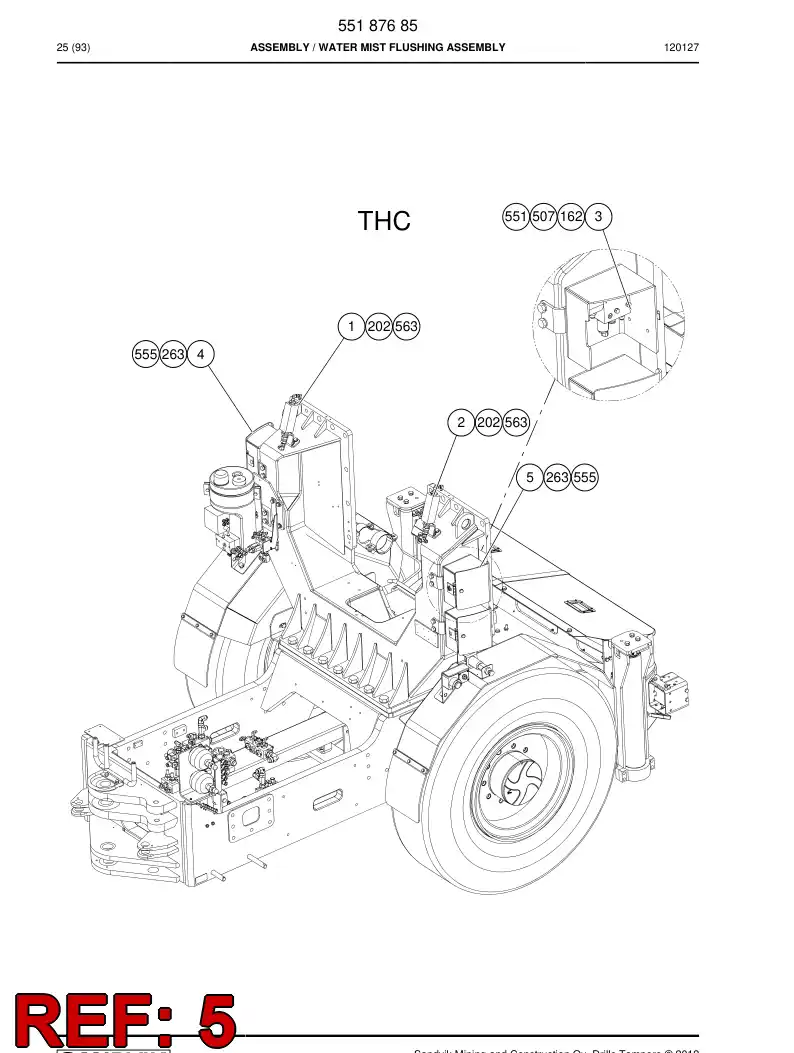 55167164 551 671 64 Valve bracket - Sandvik Technical Drawing