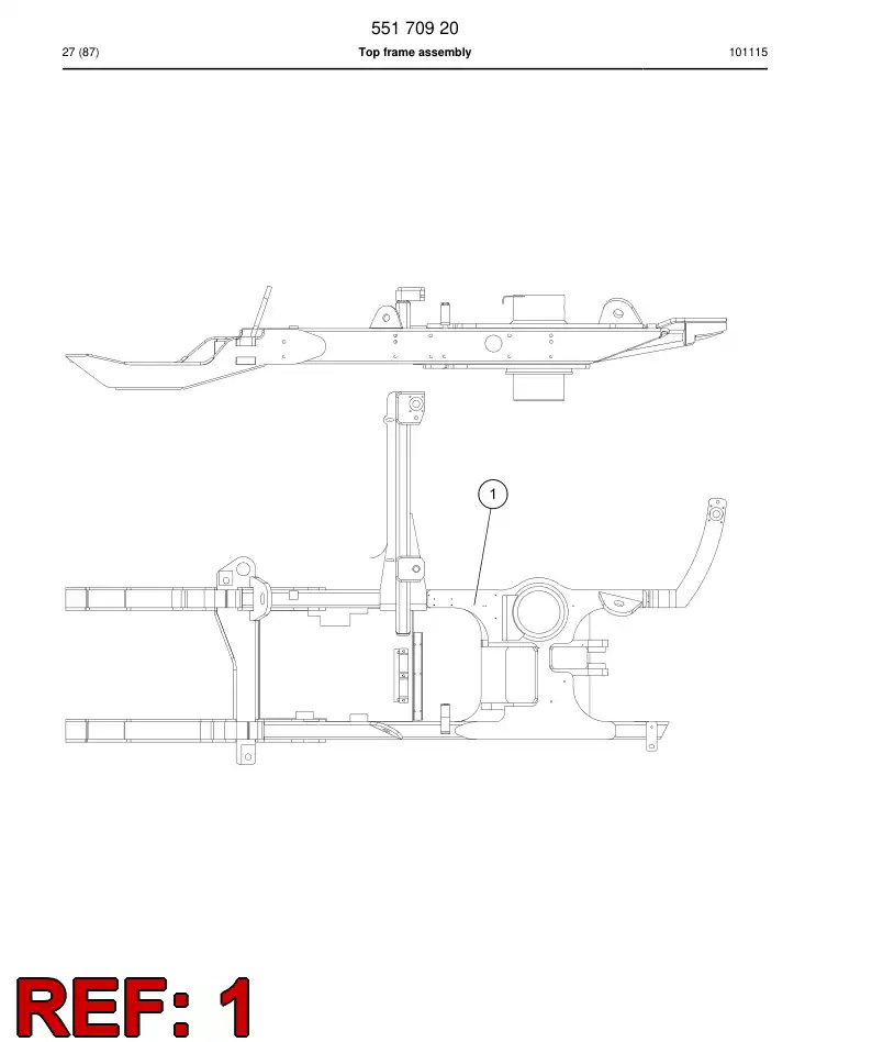55167229 551 672 29 Top frame - Sandvik Technical Drawing