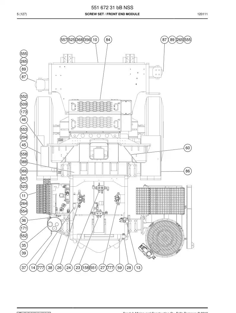 55167231b 551 672 31b SCREW SET - Sandvik Technical Drawing
