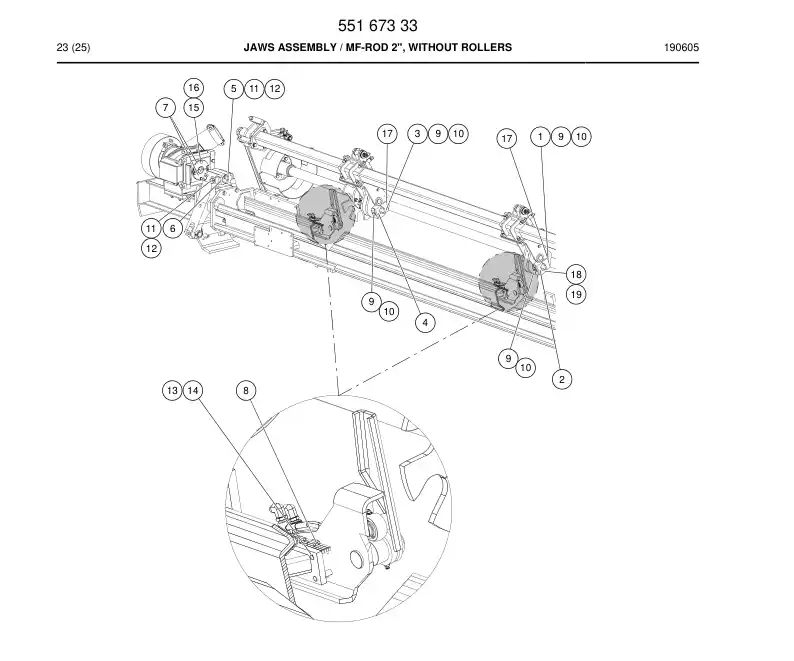 55167333 551 673 33 Jaws Assembly - Sandvik Technical Drawing