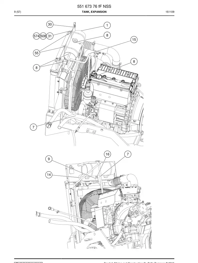 55167376f 551 673 76f TANQUE, EXPANSO - Sandvik Technical Drawing