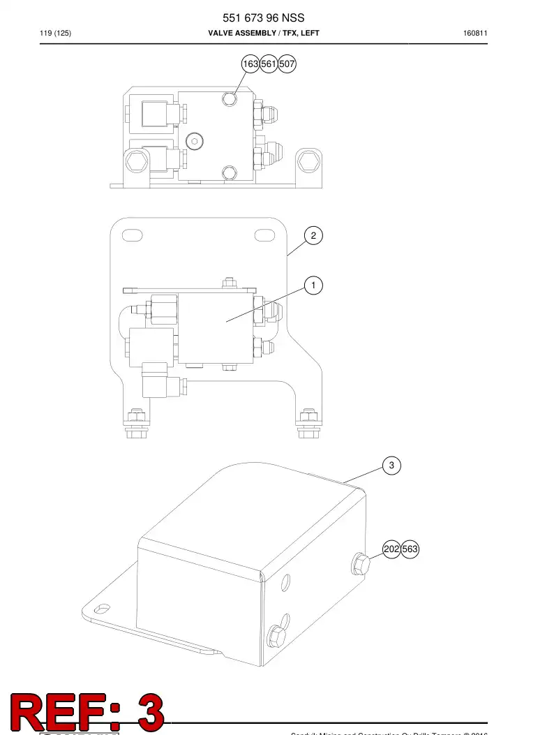 55167392 551 673 92 Plate, Cover - Sandvik Technical Drawing