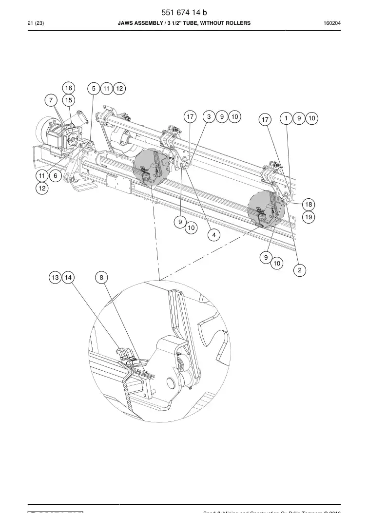 55167414b 551 674 14b Jaws Assembly - Sandvik Technical Drawing