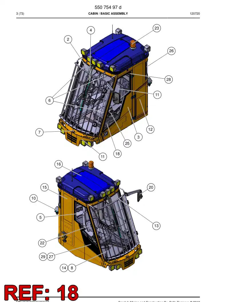 55167444 551 674 44 Pedestal - Sandvik Technical Drawing