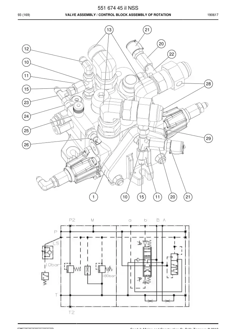 55167445i 551 674 45i Valve Assembly - Sandvik Technical Drawing