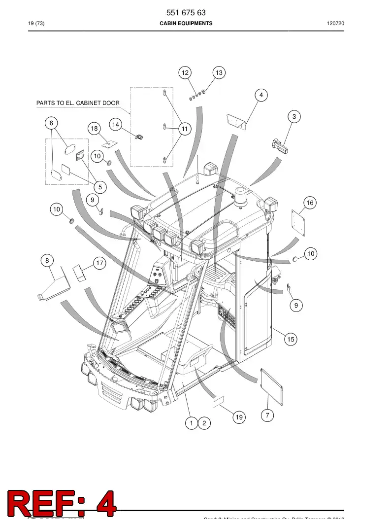 55167595 551 675 95 Plate, Backing - Sandvik Technical Drawing