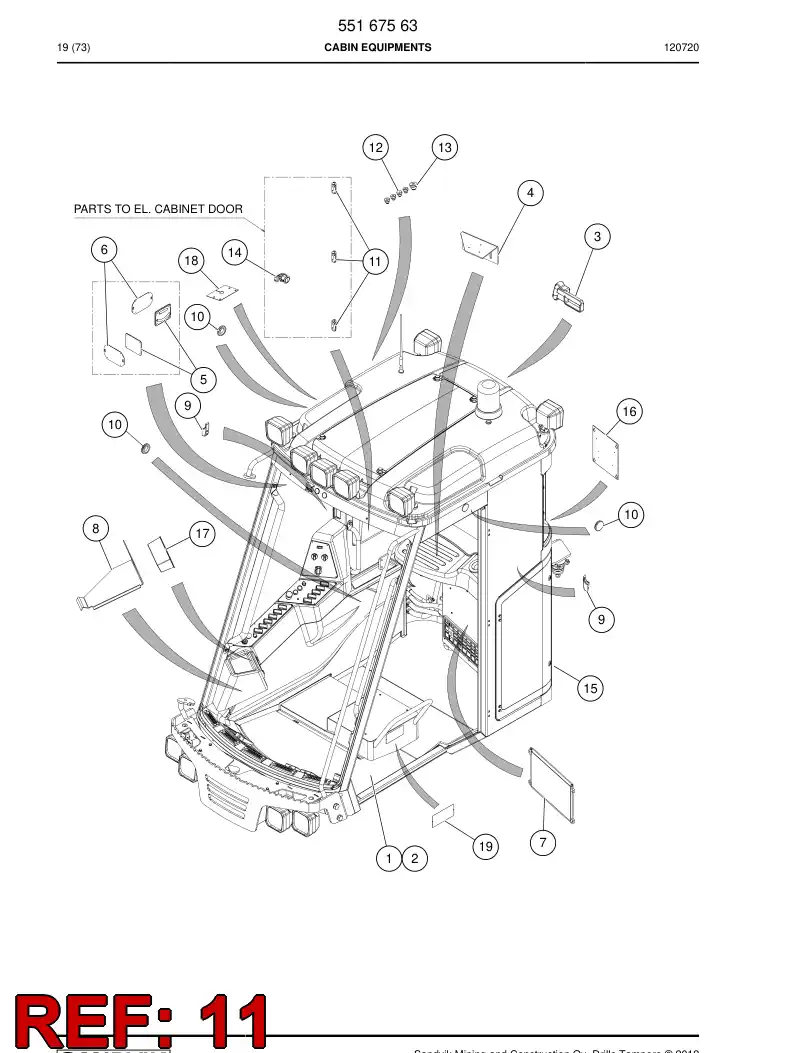55167603 551 676 03 Hinge - Sandvik Technical Drawing