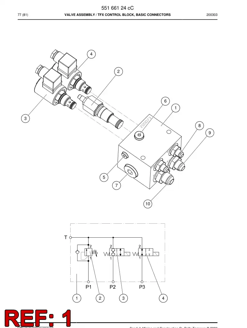 55167700 551 677 00 Frame - Sandvik Technical Drawing