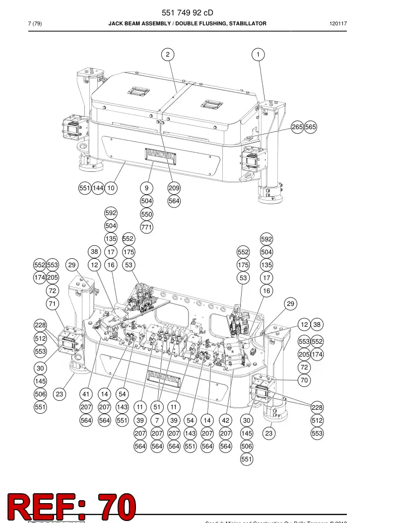 55167923a 551 679 23a Plate, Mounting - Sandvik Technical Drawing