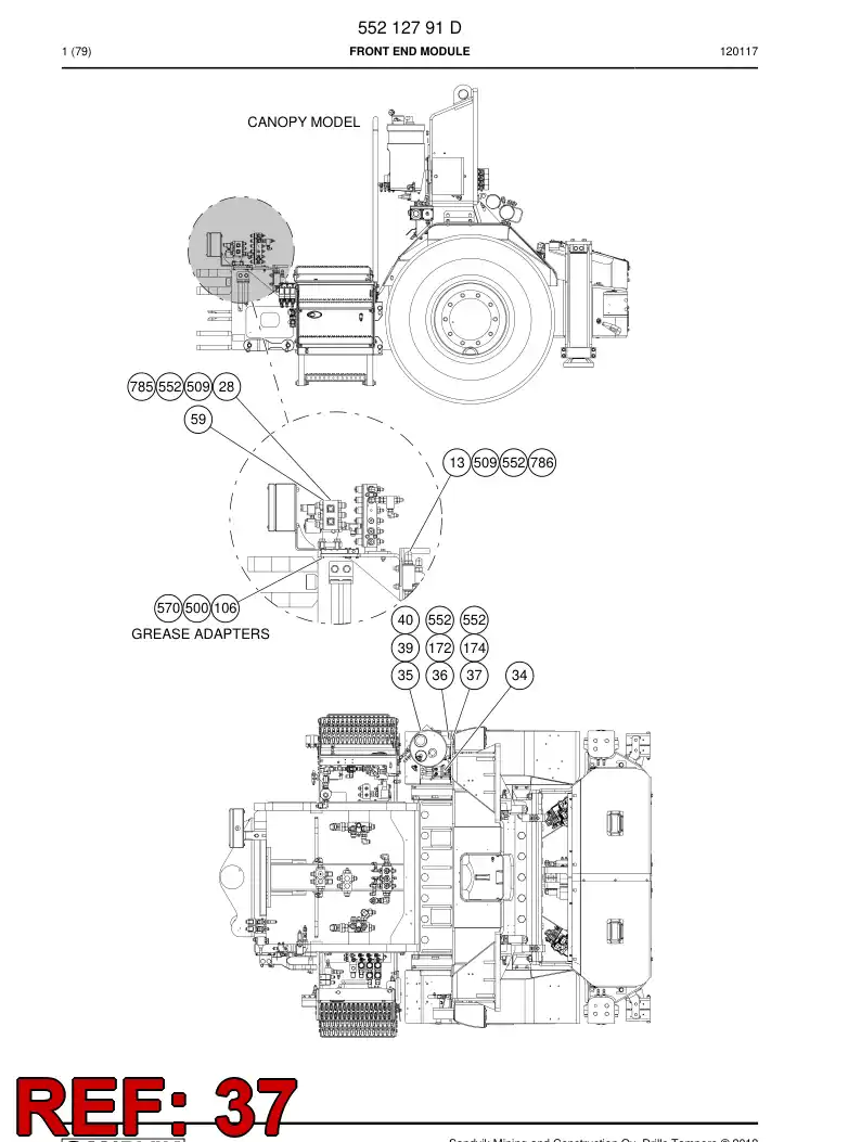 55167940 551 679 40 Plate, Mounting - Sandvik Technical Drawing