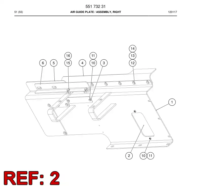 55167975 551 679 75 Plate - Sandvik Technical Drawing