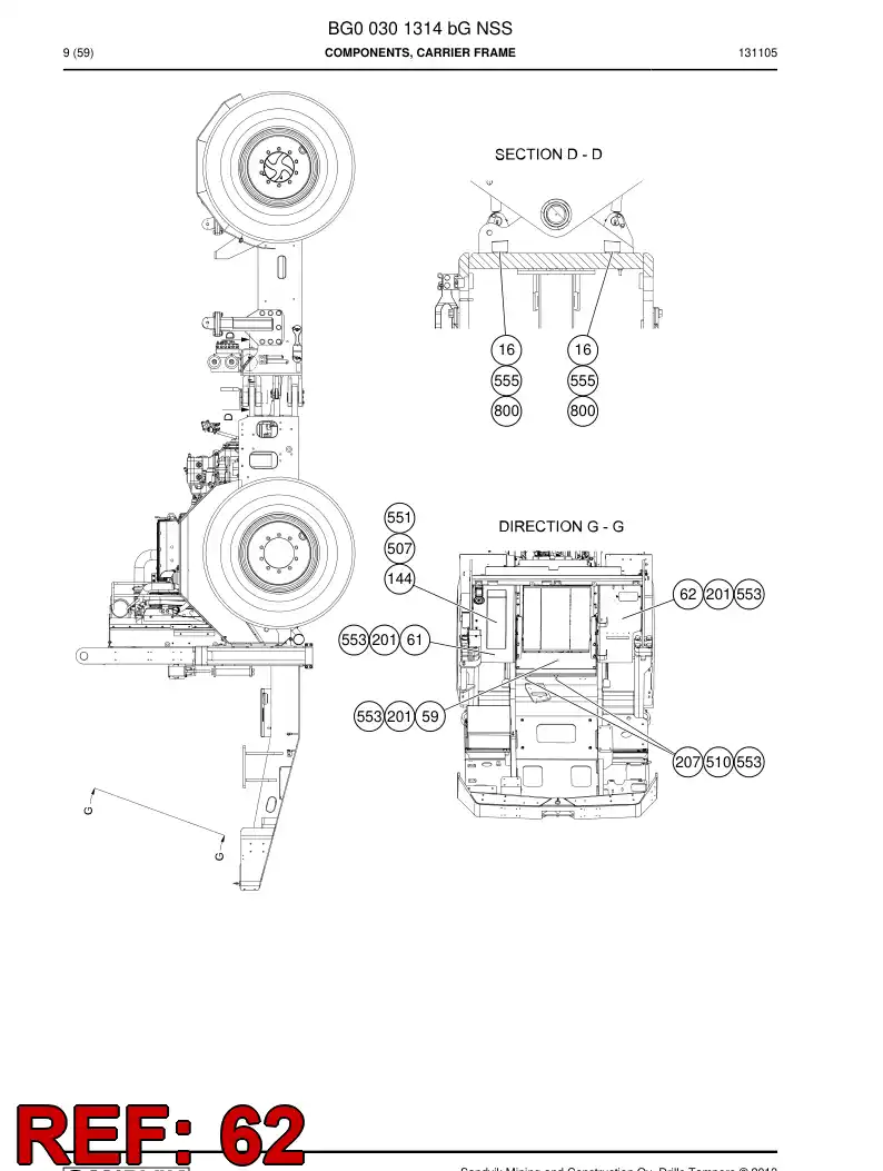 55167999a 551 679 99a Air guide plate - Sandvik Technical Drawing