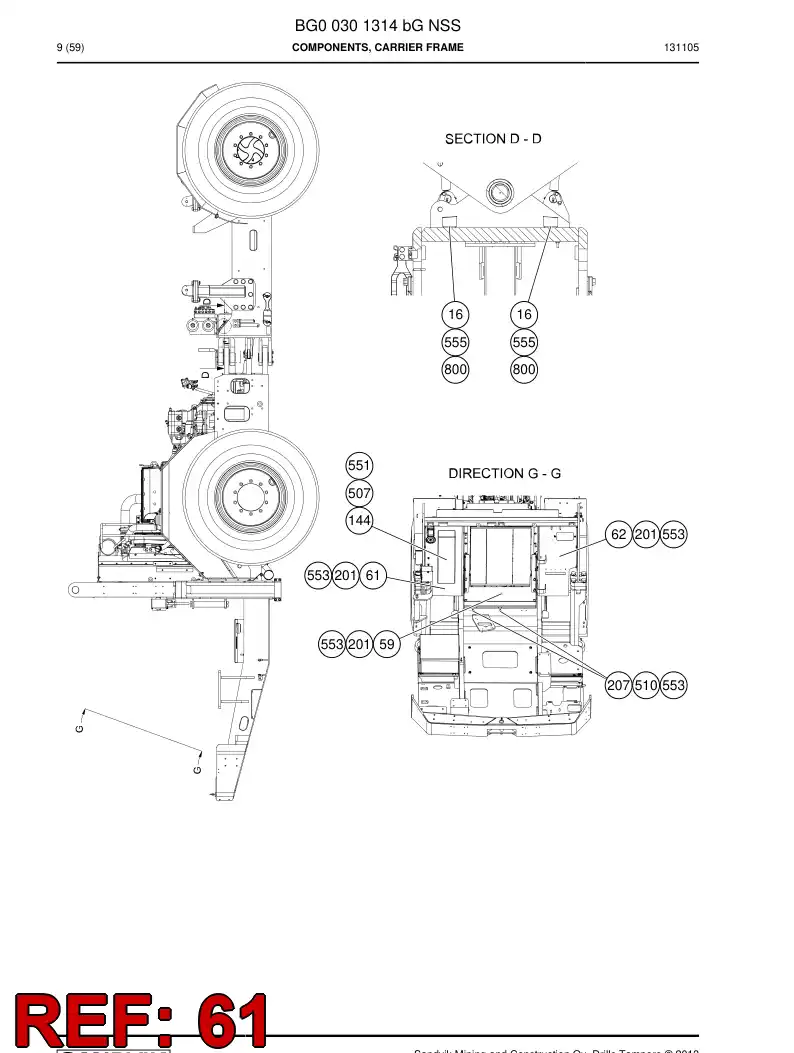 55168032a 551 680 32a Air guide plate - Sandvik Technical Drawing