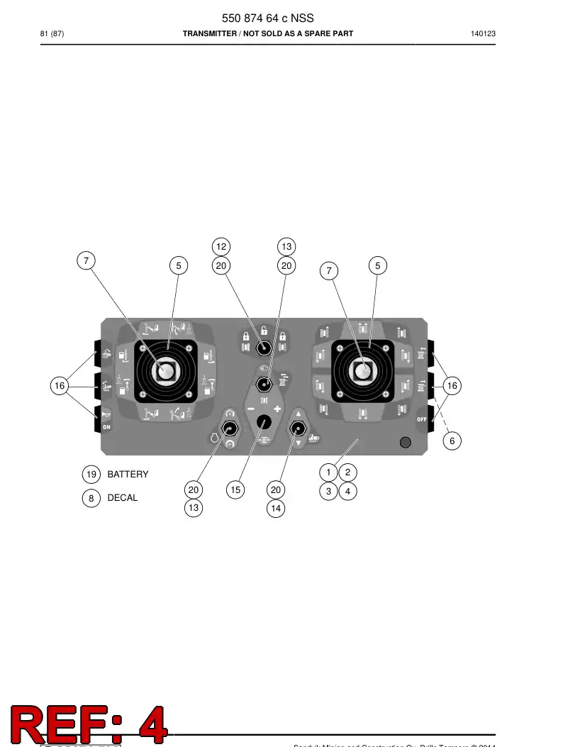 55168154 551 681 54 Decal - Sandvik Technical Drawing