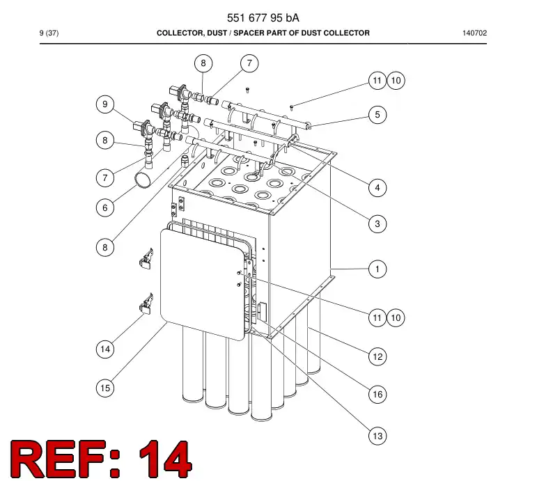 55168370 551 683 70 Latch - Sandvik Technical Drawing