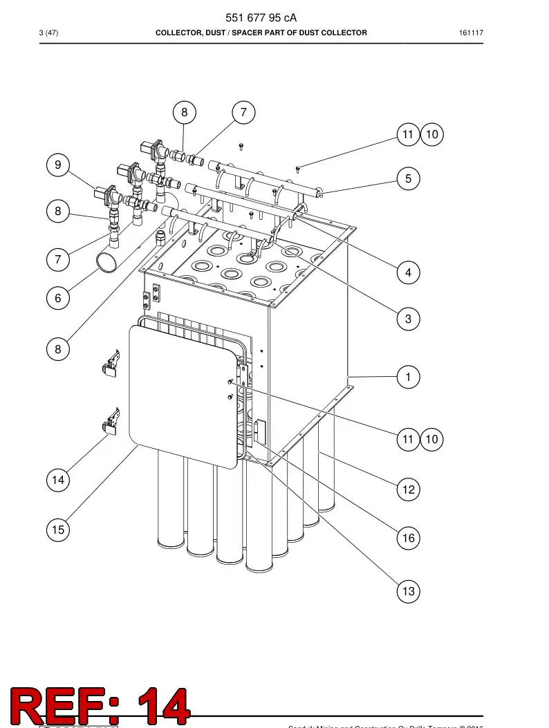 55168370a 551 683 70a Latch - Sandvik Technical Drawing