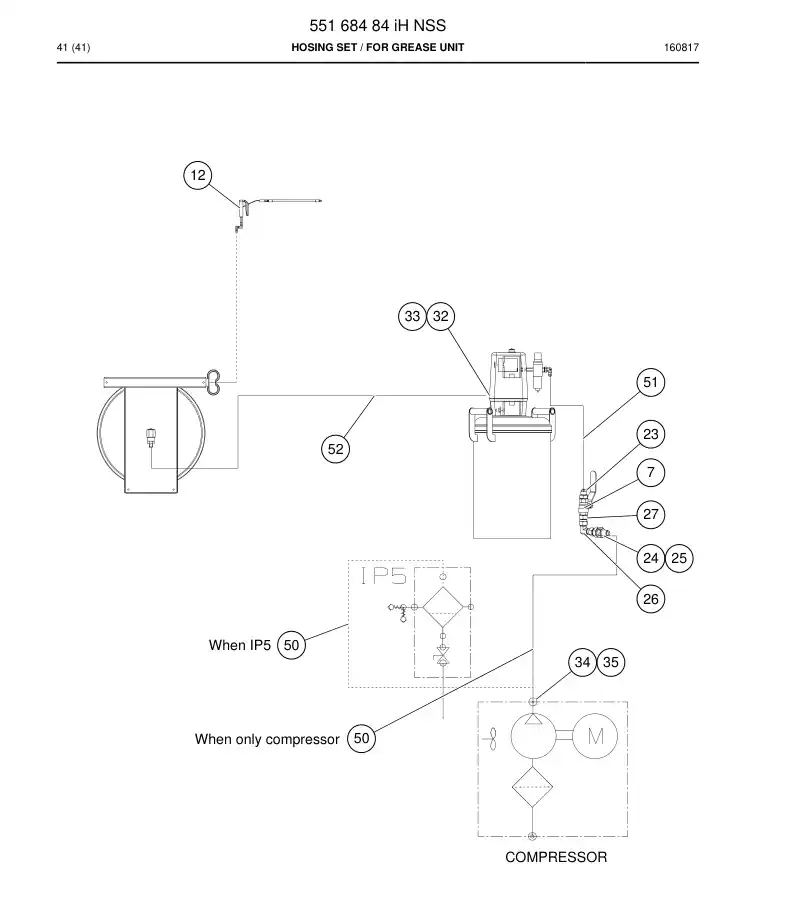 55168484i 551 684 84i Hosing Set - Sandvik Technical Drawing