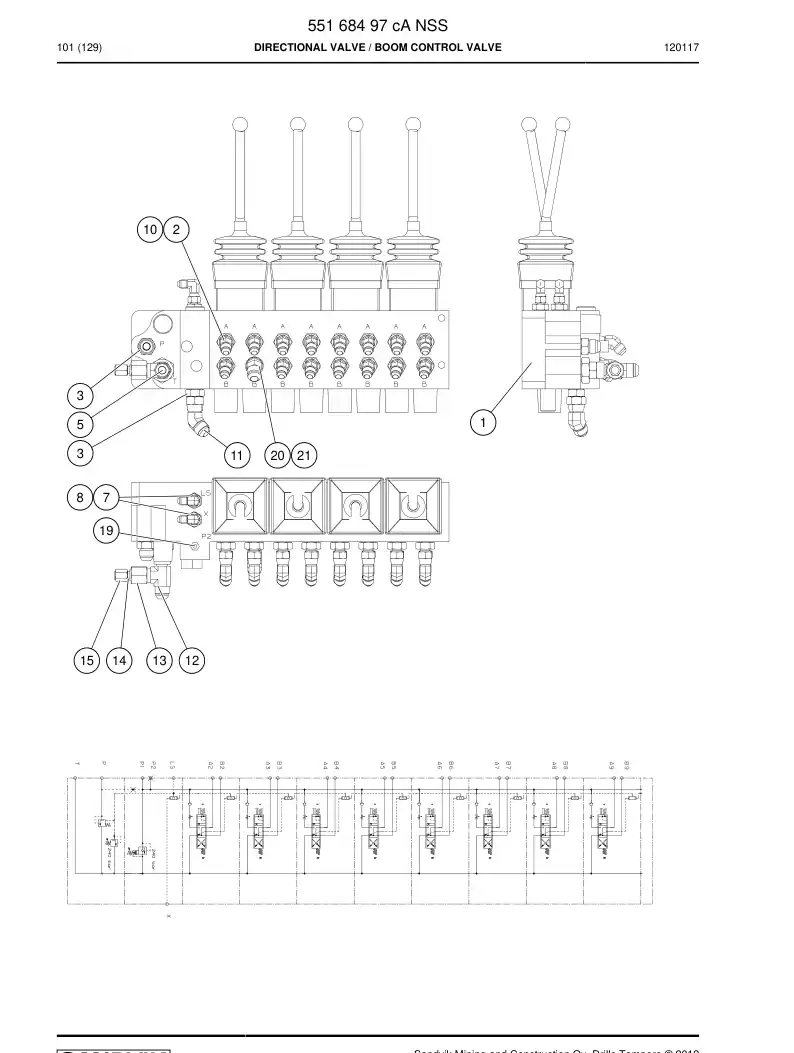 55168497c 551 684 97c DIRECTIONAL VALVE - Sandvik Technical Drawing