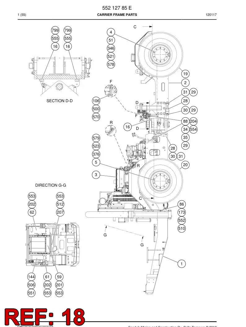 55168542 551 685 42 Bracket - Sandvik Technical Drawing