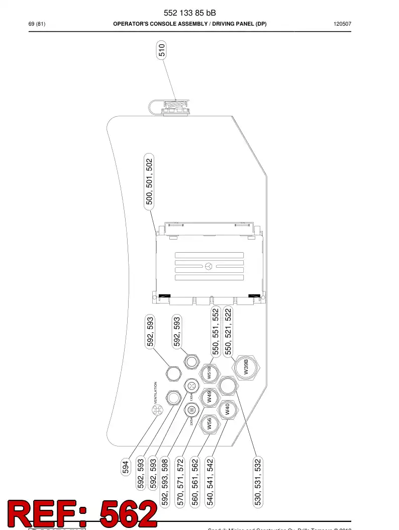 55168673 551 686 73 Wiring harness assembly - Sandvik Technical Drawing