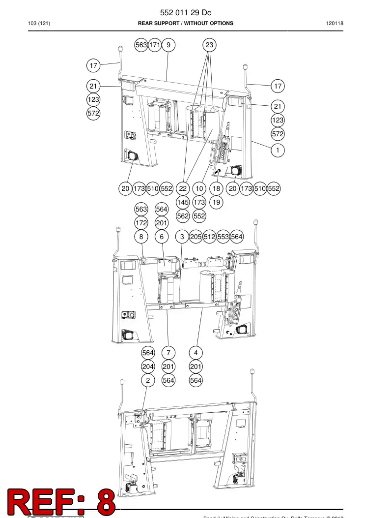 55168774 551 687 74 Supporting block - Sandvik Technical Drawing