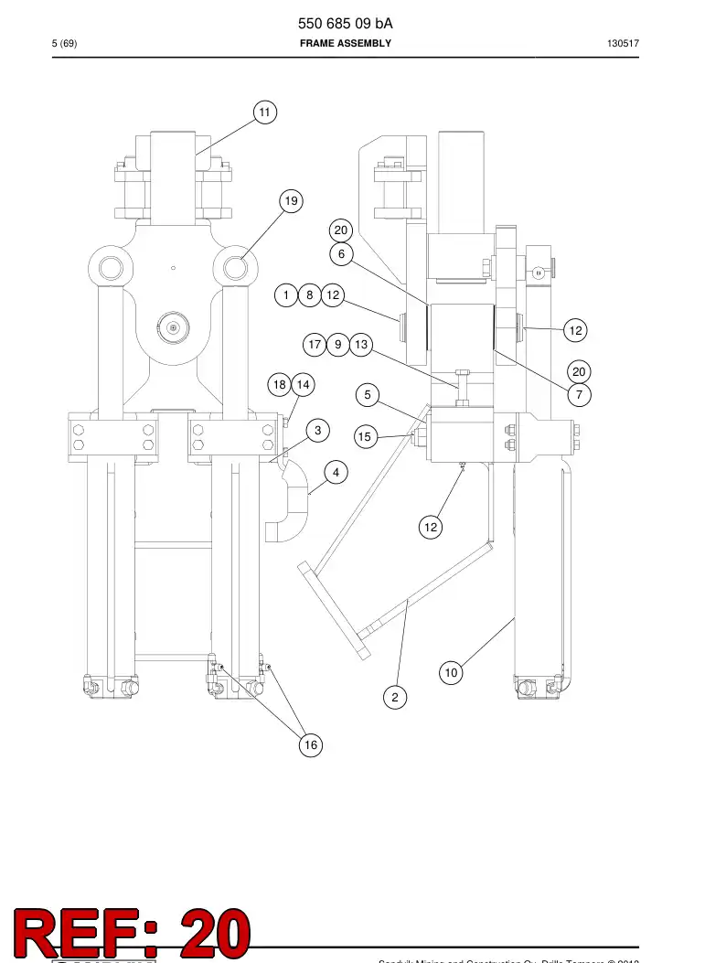 55168779 551 687 79 Spacer - Sandvik Technical Drawing