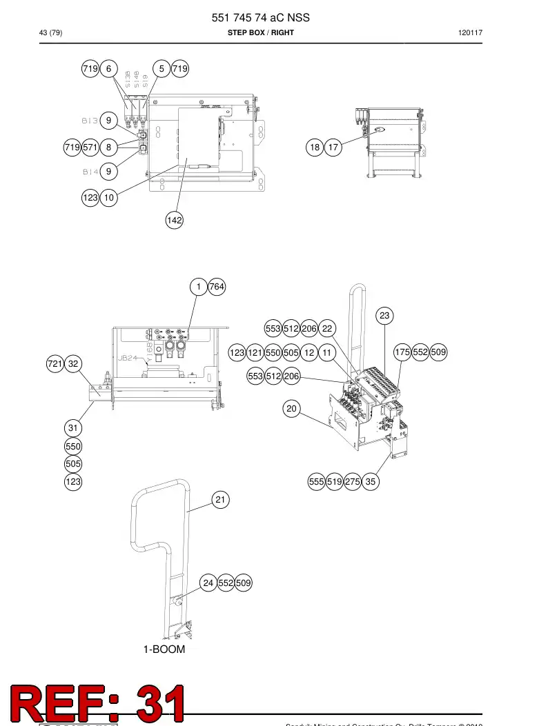 55168789 551 687 89 Mounting plate - Sandvik Technical Drawing