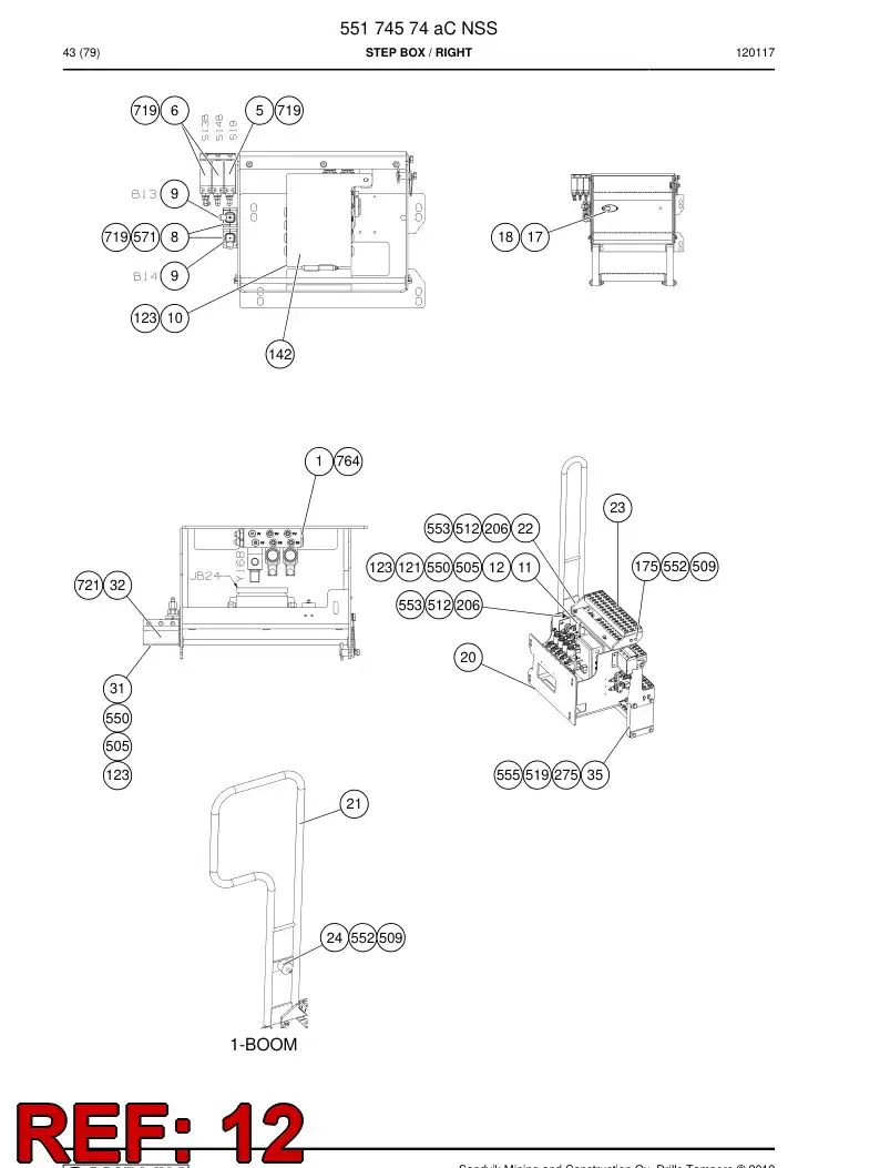 55168791 551 687 91 Mounting plate - Sandvik Technical Drawing