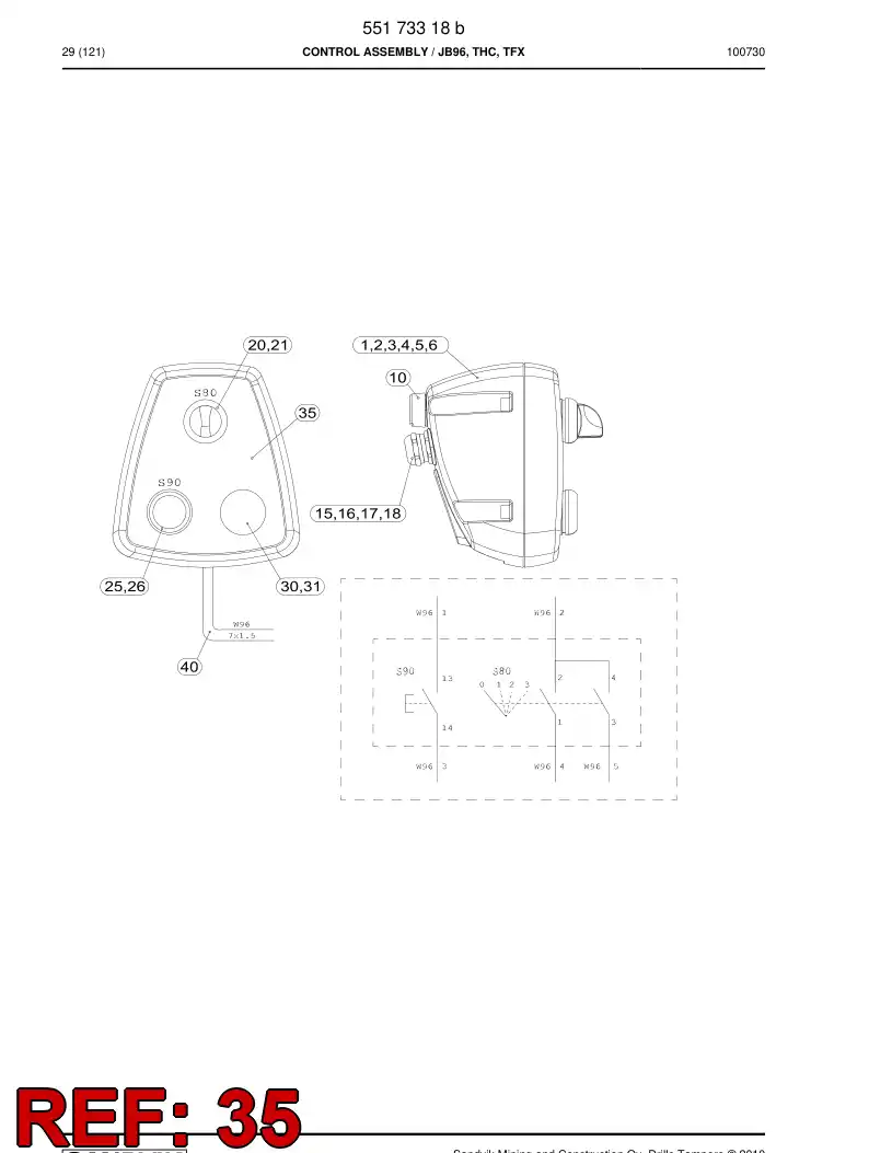 55168798a 551 687 98a Decal - Sandvik Technical Drawing