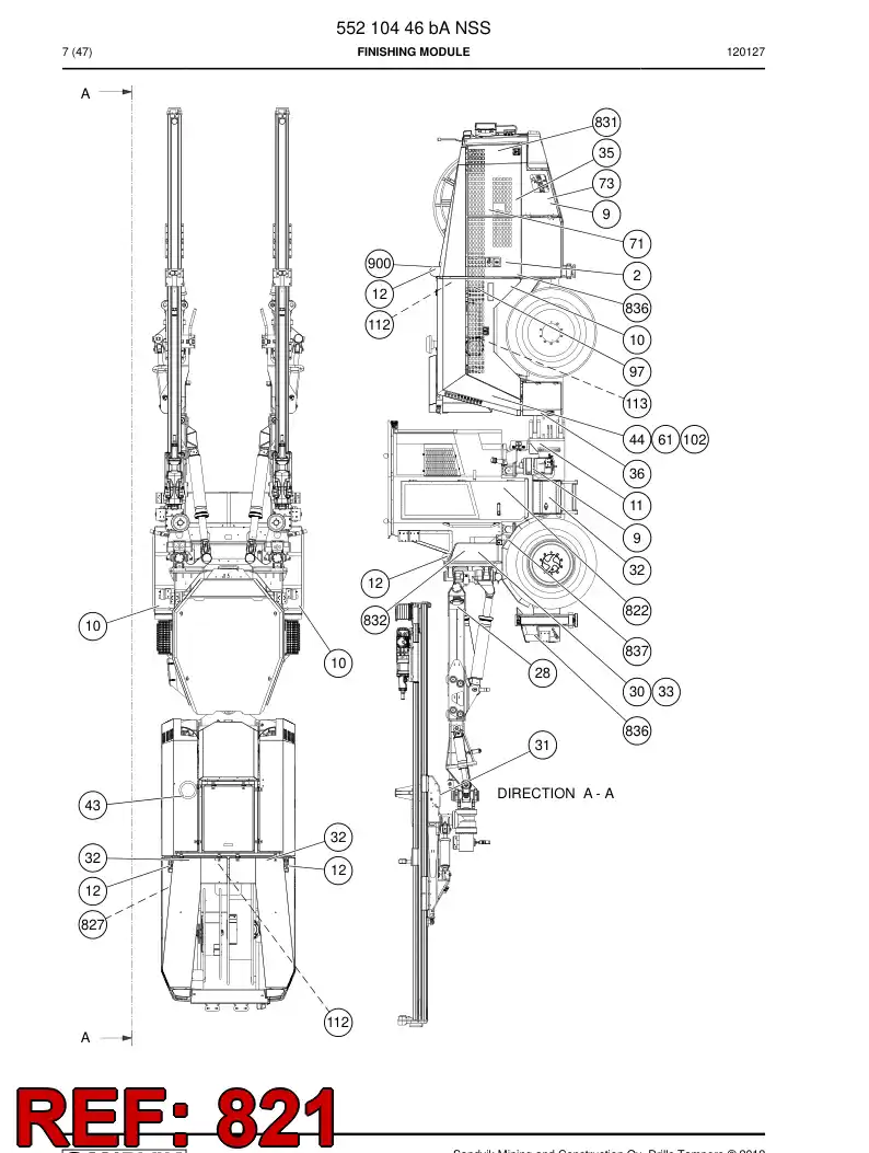55168807 551 688 07 Caution board set - Sandvik Technical Drawing