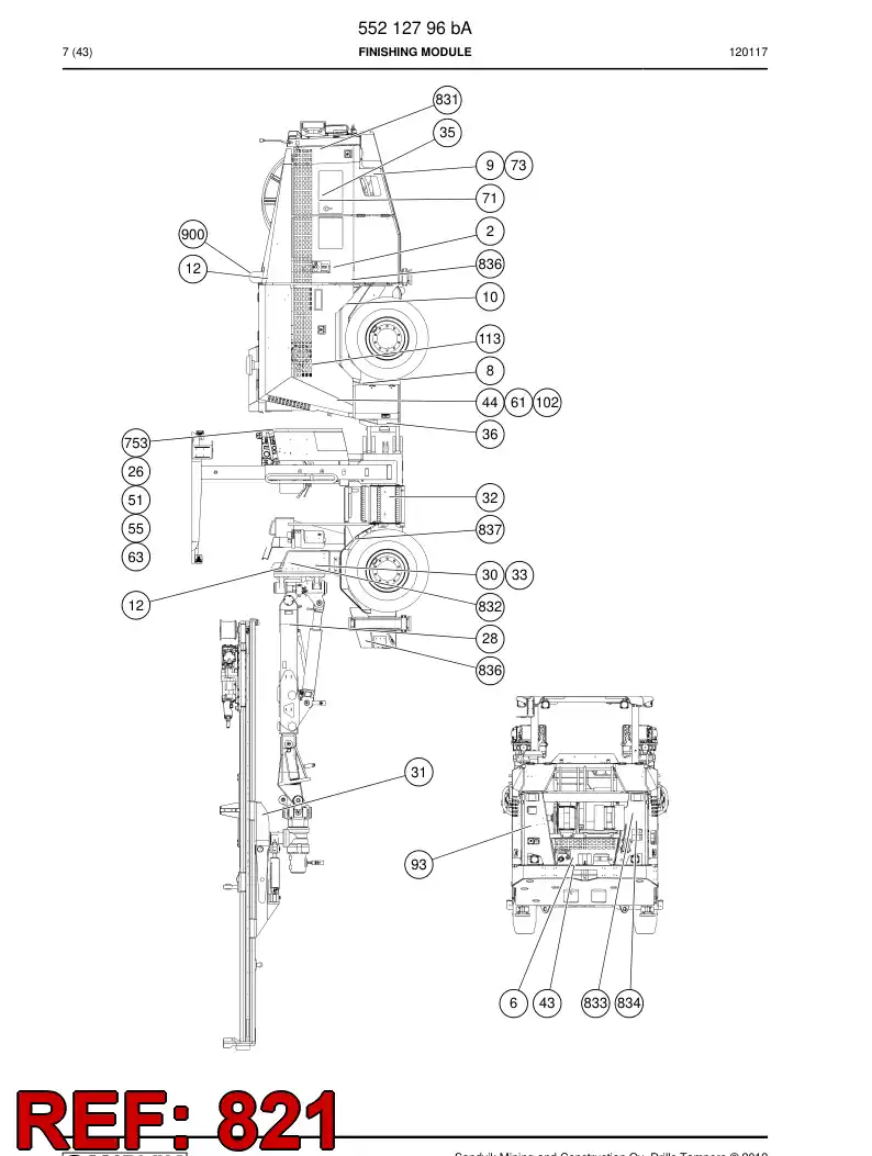 55168807c 551 688 07c Safety label set - Sandvik Technical Drawing