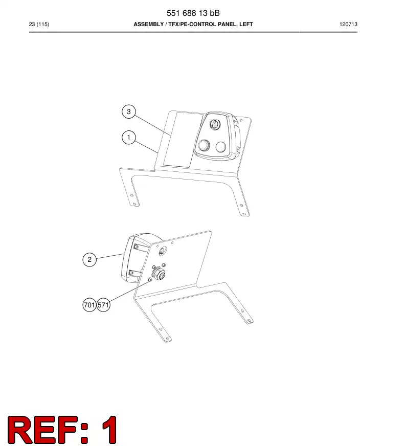 55168811 551 688 11 Plate - Sandvik Technical Drawing
