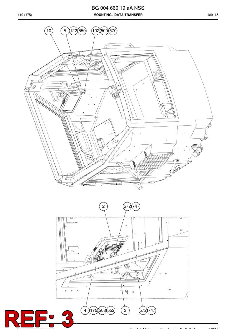 55168830a 551 688 30a Bracket, Mounting - Sandvik Technical Drawing