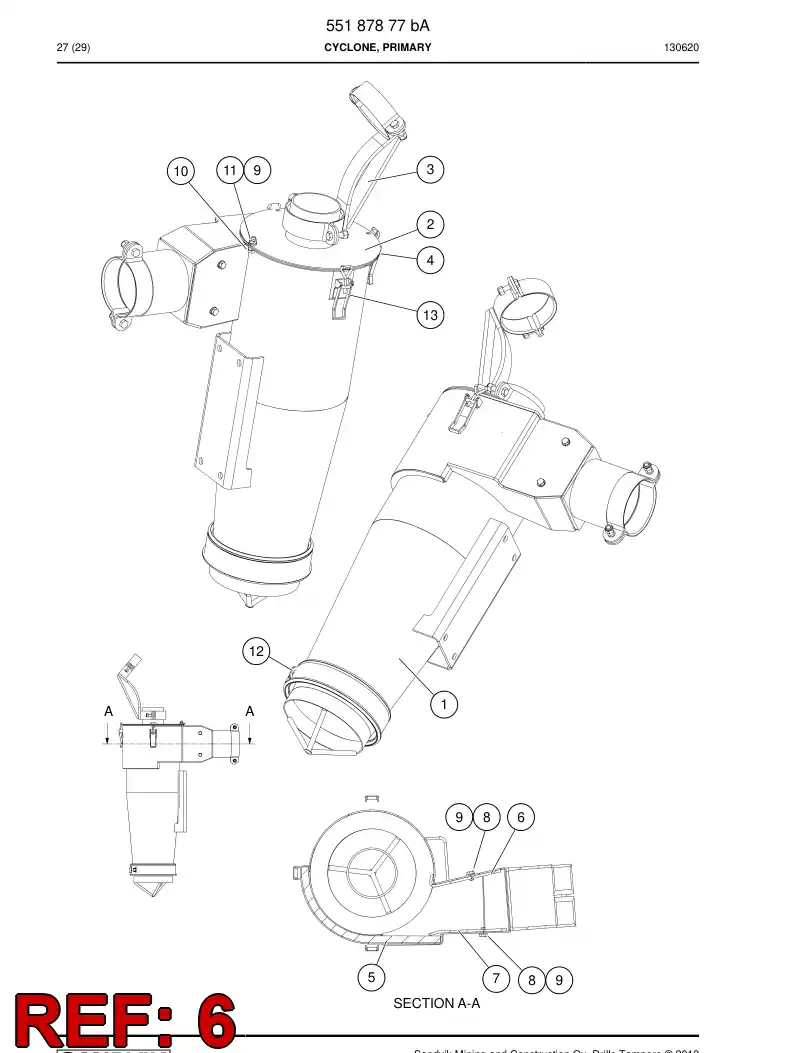 55168901b 551 689 01b Plate, Wear - Sandvik Technical Drawing