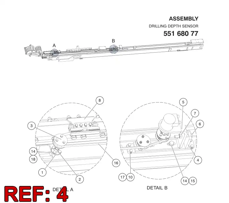 55168910 551 689 10 PEDESTAL - Sandvik Technical Drawing