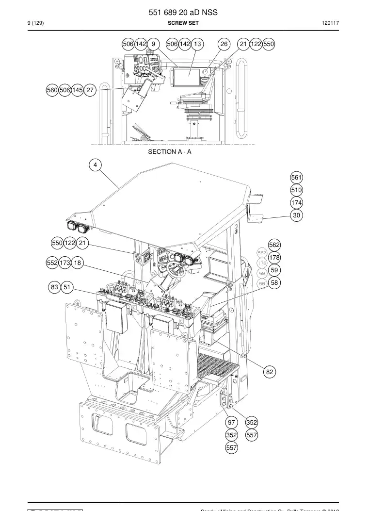 55168920a 551 689 20a SCREW SET - Sandvik Technical Drawing