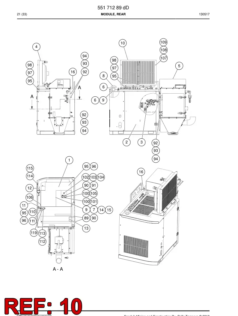 55168937 551 689 37 Guard - Sandvik Technical Drawing