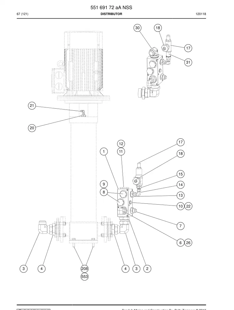 55169172a 551 691 72a Distributor - Sandvik Technical Drawing