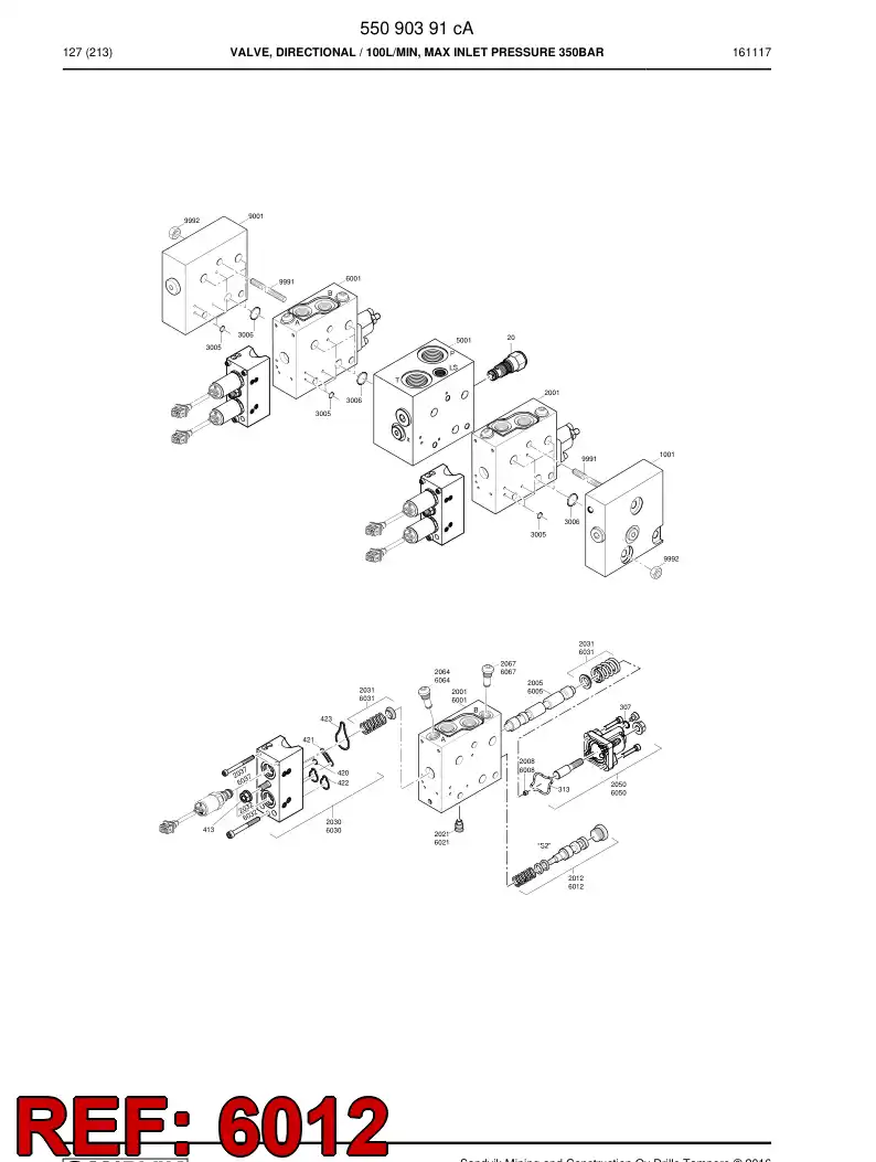55169199 551 691 99 Compensator, Pressure - Sandvik Technical Drawing