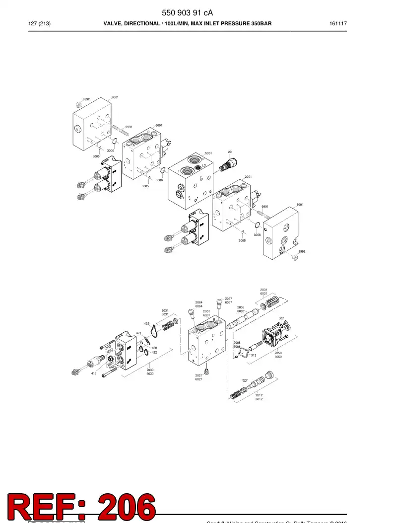 55169202 551 692 02 Valve - Sandvik Technical Drawing
