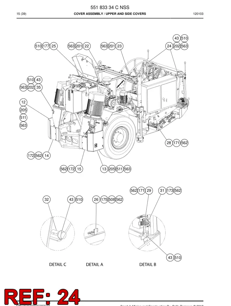 55169222 551 692 22 Supporting block - Sandvik Technical Drawing