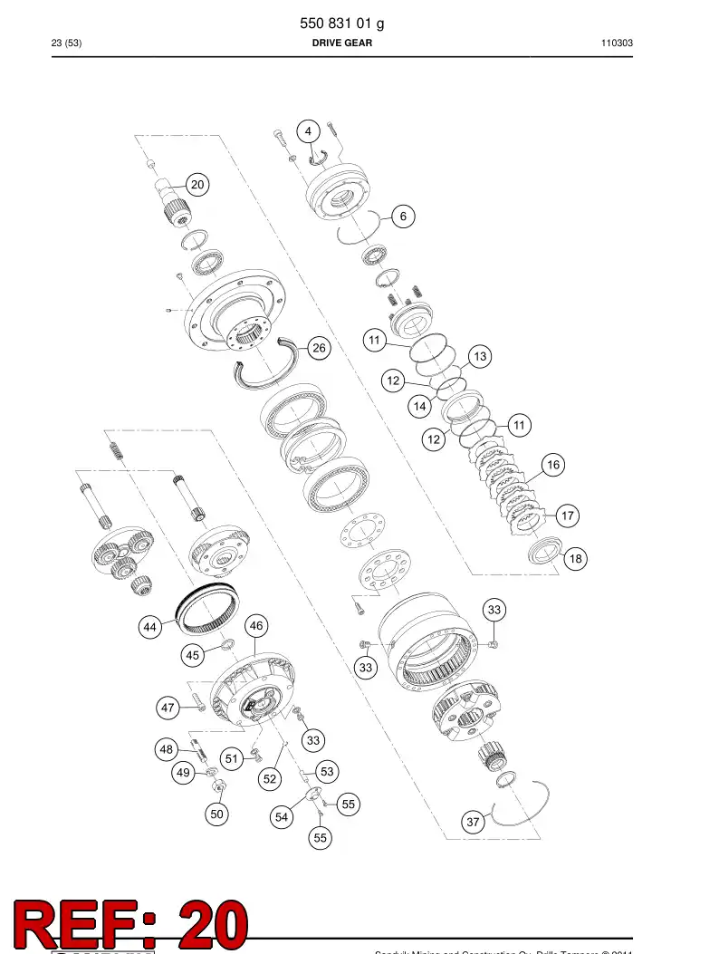 55169260 551 692 60 Shaft - Sandvik Technical Drawing